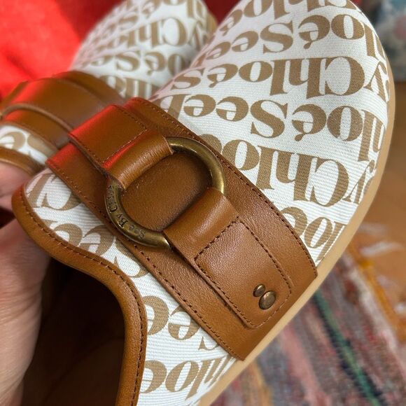 SeebyChloé Tan and White mules Slippers Size 39/8 - Picture 5 of 16